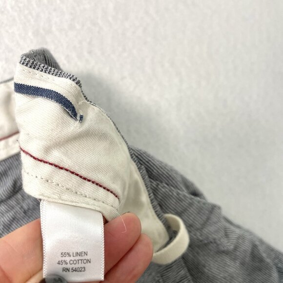 Banana Republic Linen Blend Stripe Relaxed Fit Straight Leg Pants size 30x30 - Picture 7 of 7